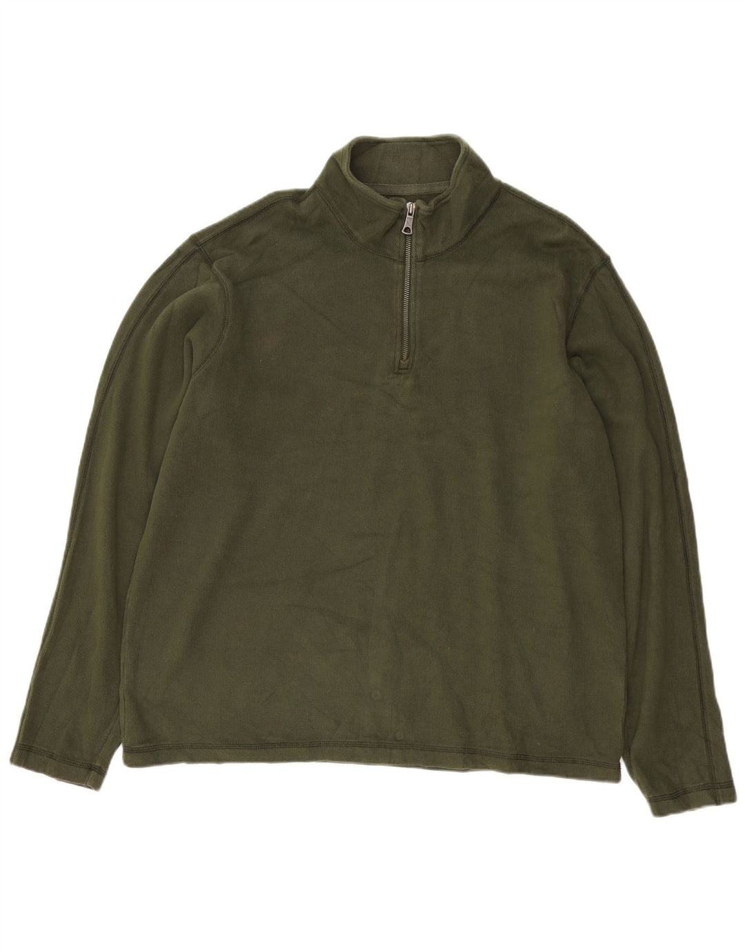 Męski sweter z zamkiem błyskawicznym Eddie Bauer, duży, zielony, bawełniany