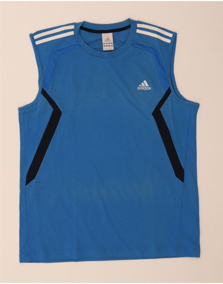 Adidas Męska kamizelka Climalite Top, duża niebieska bawełna z blokami kolorów
