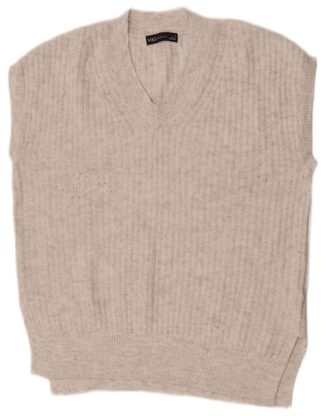 Marks & Spencer Damski podkoszulek oversize z kamizelką UK 10, mały, szary akryl