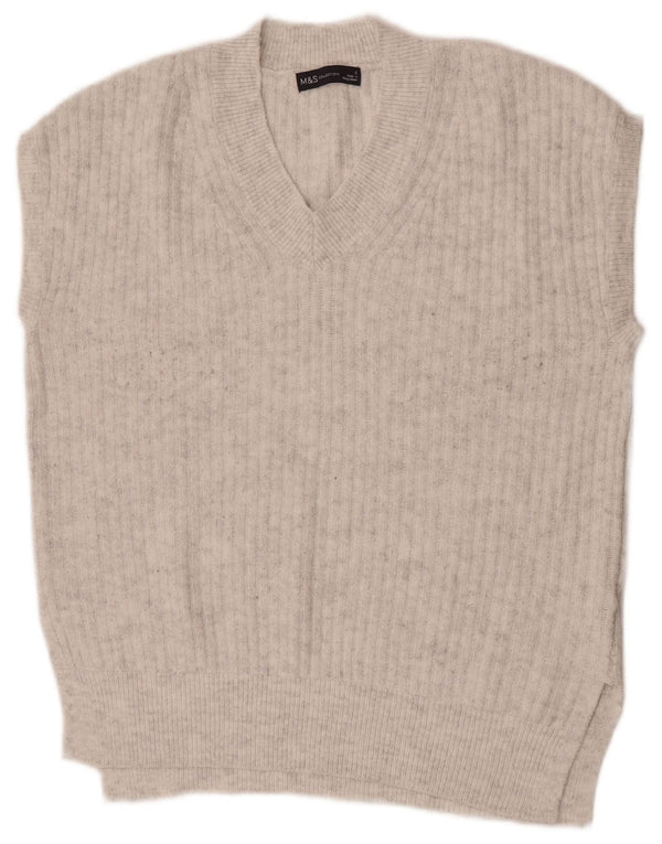 Marks & Spencer Damski podkoszulek oversize z kamizelką UK 10, mały, szary akryl