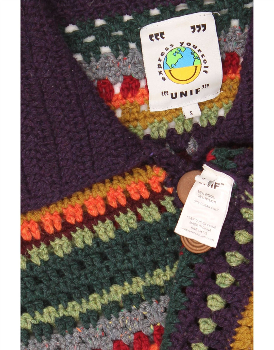 Damski sweter oversize Unif UK 10 w małe wielokolorowe paski