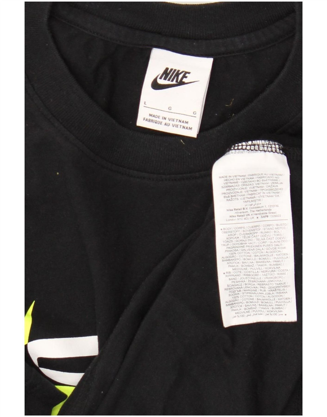 Męski T-shirt z grafiką Nike, duży, czarny, bawełniany