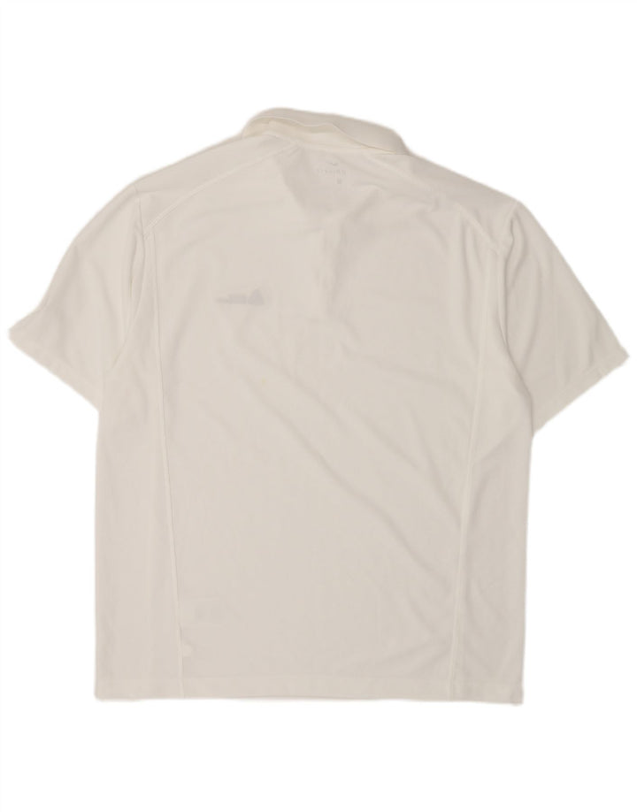Męska koszulka polo Nike Dri Fit, duża, biała, poliestrowa