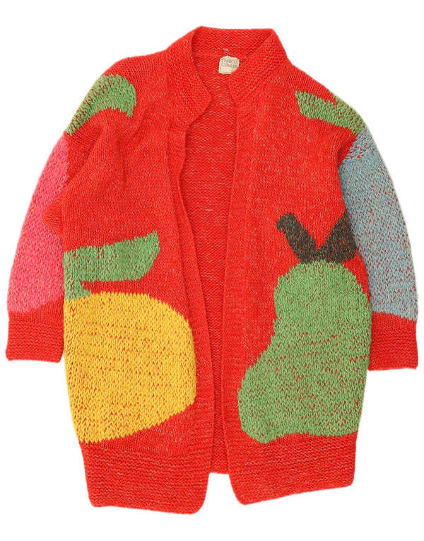 Damski sweter Enrico Coveri Longline Graphic Cardigan UK 14, duży czerwony