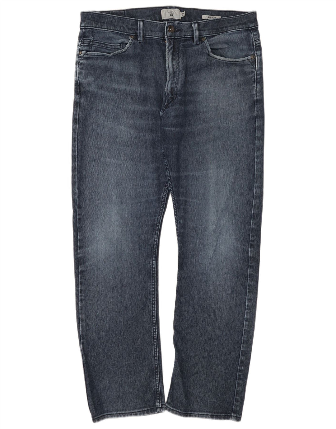 Marks & Spencer Męskie jeansy slim W36 L31 Niebieskie, bawełniane