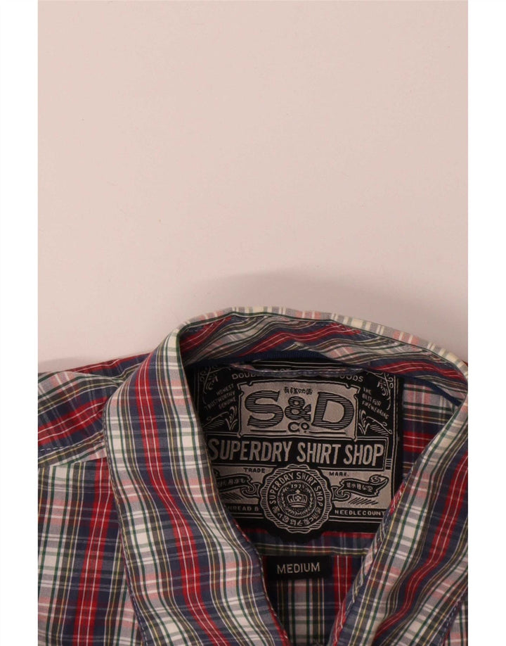 Męska koszula z krótkim rękawem Superdry, średniej wielkości, wielokolorowa, bawełniana w kratkę