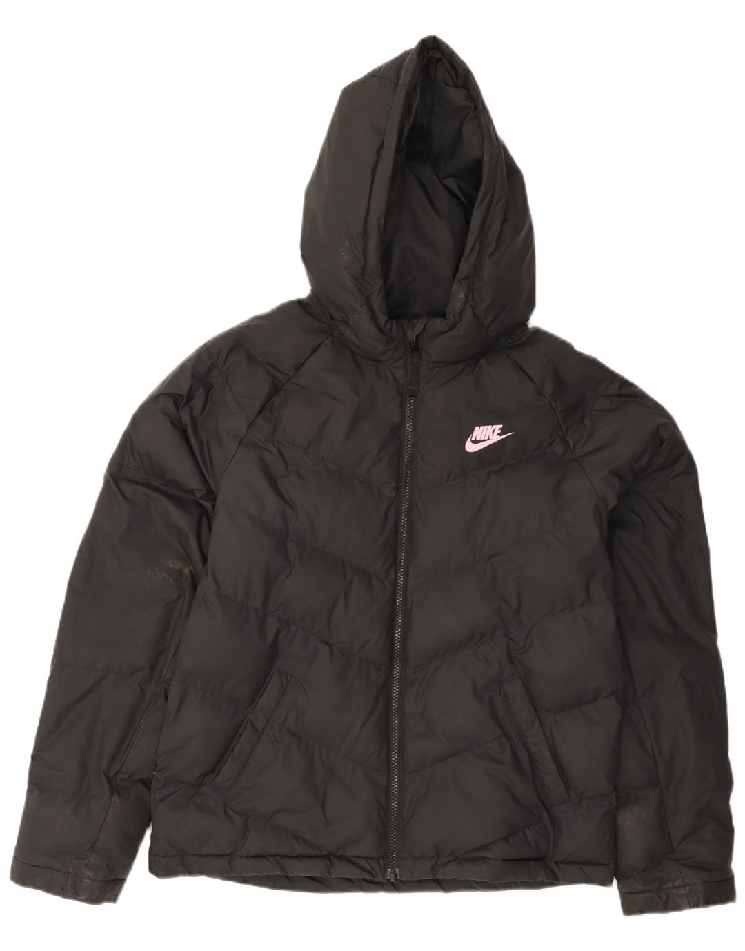 Dziewczęca wyściełana kurtka z kapturem i kapturem Nike 13-14 lat XL, czarna, poliestrowa