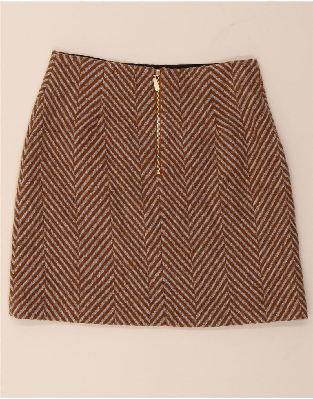 Marks & Spencer Damska spódnica mini UK 10 Small W30 Brązowa jodełka