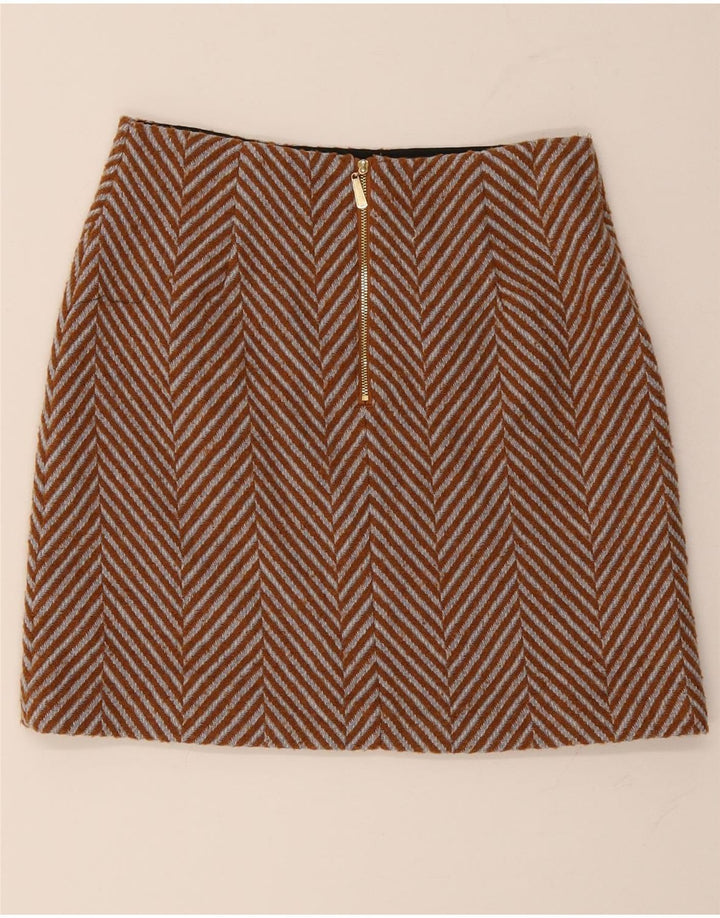 Marks & Spencer Damska spódnica mini UK 10 Small W30 Brązowa jodełka