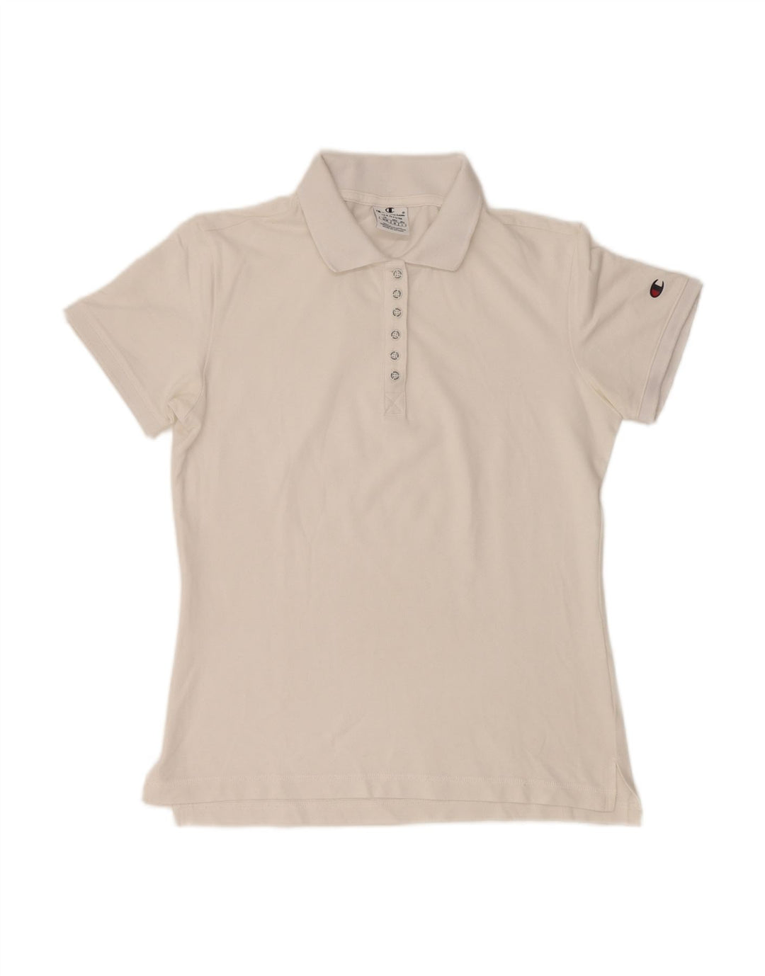 CHAMPION Womens Polo Shirt UK 12 Medium White