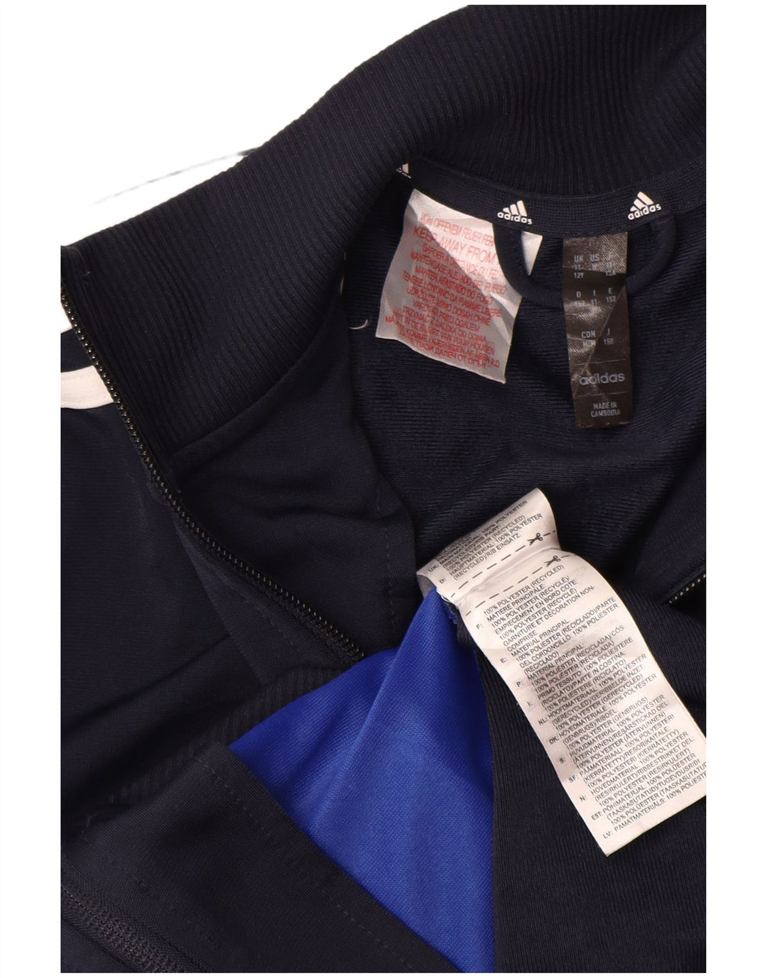 Chłopięca kurtka dresowa ADIDAS Aeroready 11-12 lat, granatowa