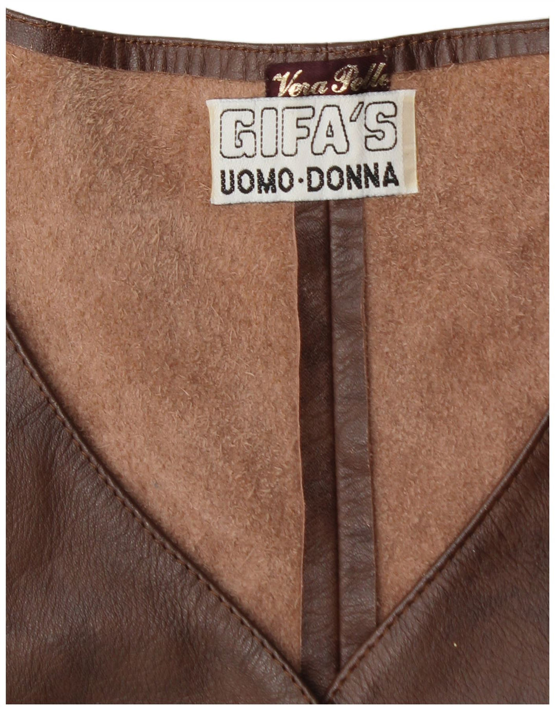 VINTAGE Damska kamizelka skórzana IT 48 XL Brązowa skóra