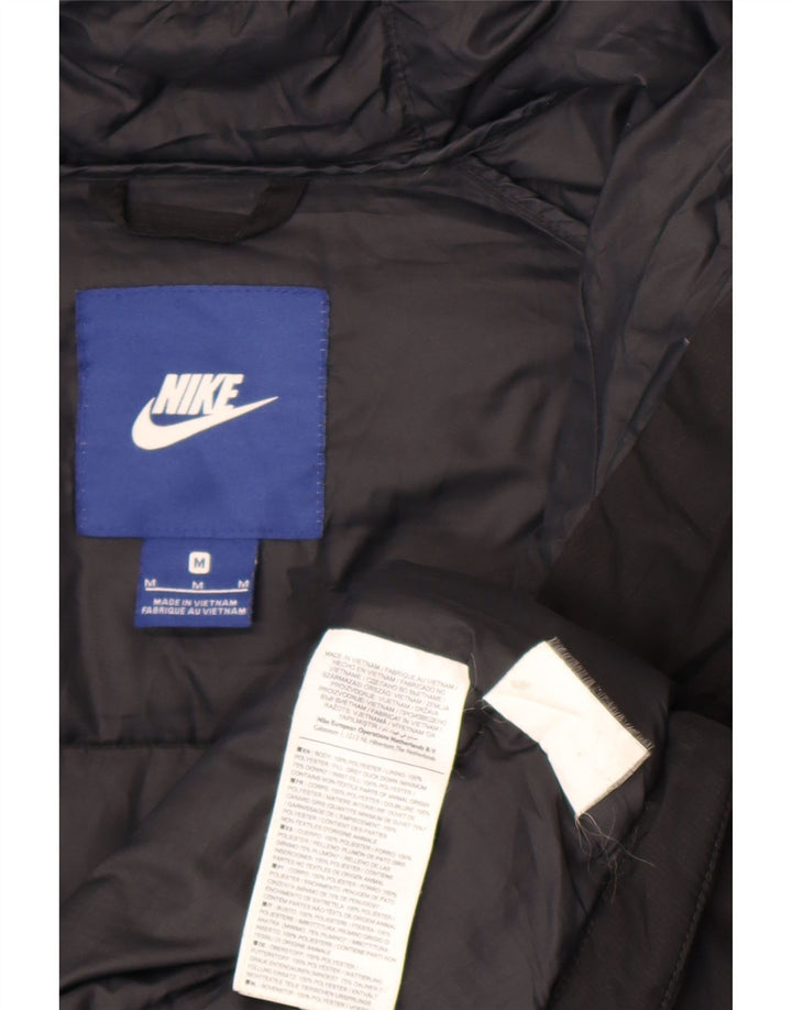 Męska wyściełana kurtka z kapturem i kapturem Nike UK 38, średni czarny poliester