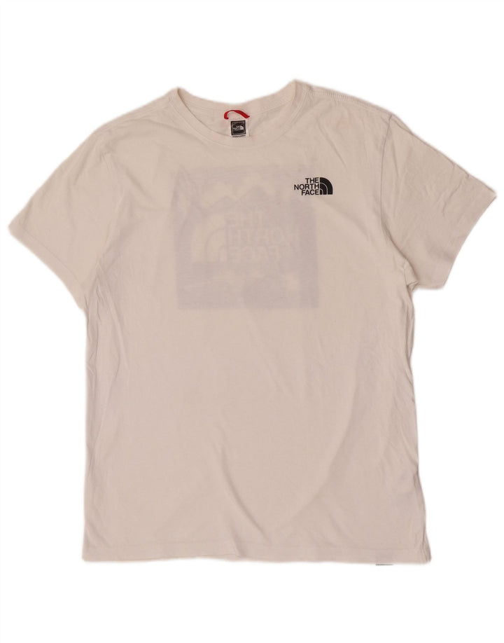 Męski T-shirt z grafiką The North Face, średni biały, bawełniany