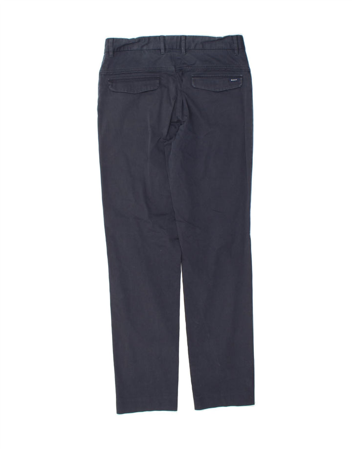 GANT Womens Slim Casual Trousers UK 12 Medium W32 L31 Navy Blue Elastane Vintage Gant and Second-Hand Gant from Messina Hembry 