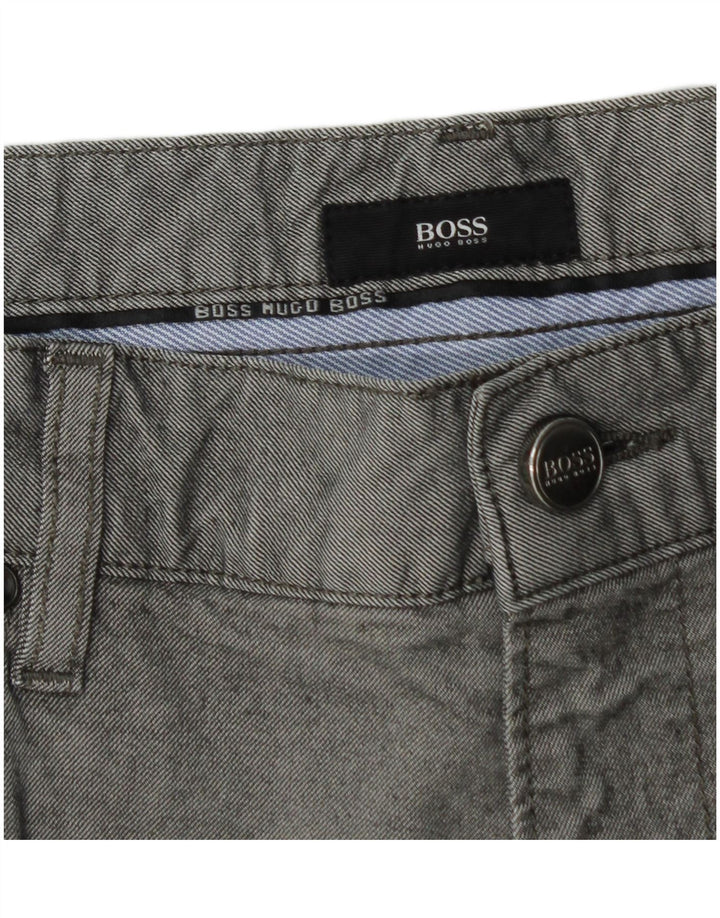 Męskie proste dżinsy Hugo Boss W36 L29 Szara bawełna