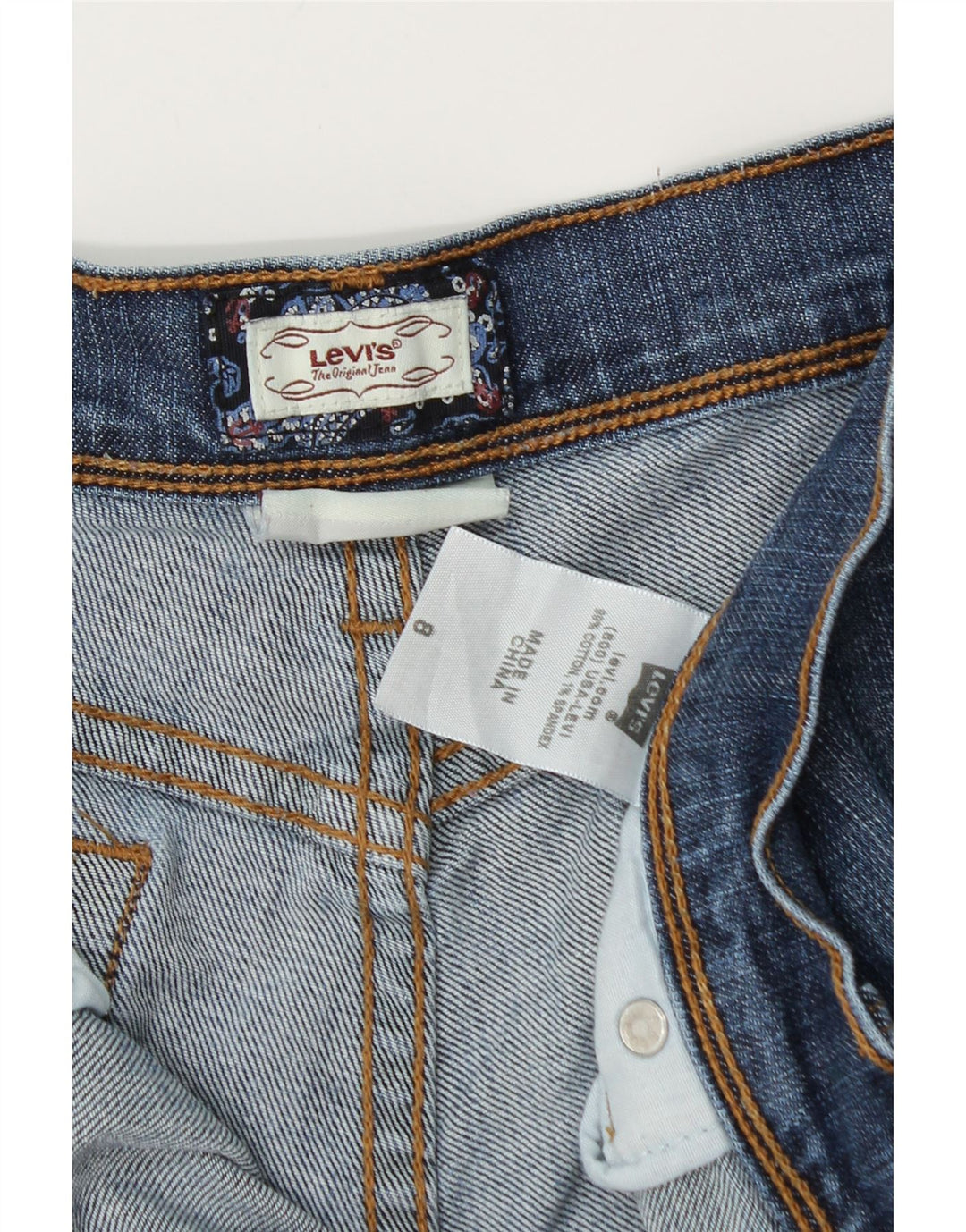Damskie spodenki jeansowe LEVI'S Bermudy US 8 Medium W28, niebieska bawełna