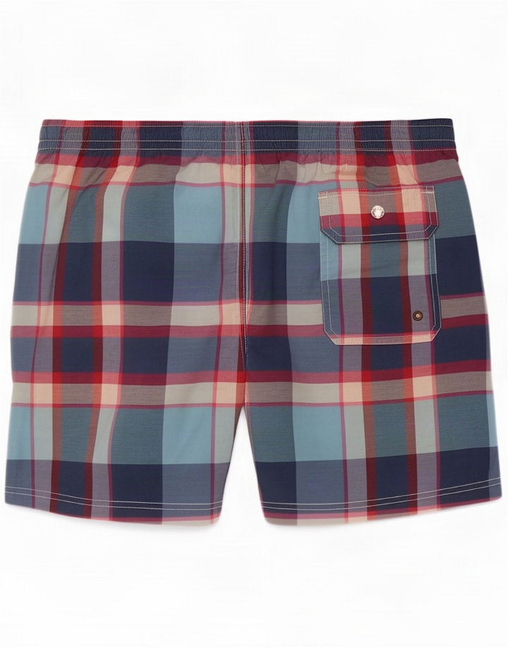 Męskie spodenki kąpielowe Massimo Dutti, duże, wielokolorowe, w kratę, poliester
