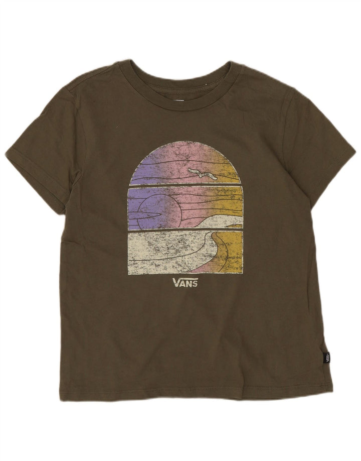 Chłopięcy T-shirt z grafiką Vans, 10-11 lat, średnia, bawełniana khaki