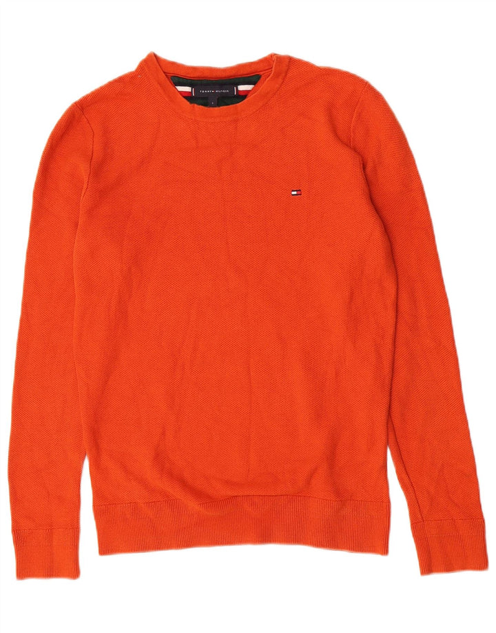 Męski sweter z okrągłym dekoltem Tommy Hilfiger, mały pomarańczowy