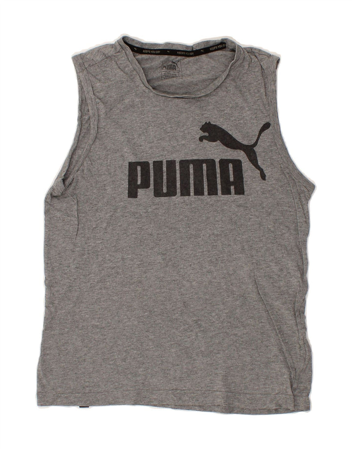 PUMA Mens Graphic Vest Top Small Grey Vintage Puma and Second-Hand Puma from Messina Hembry 