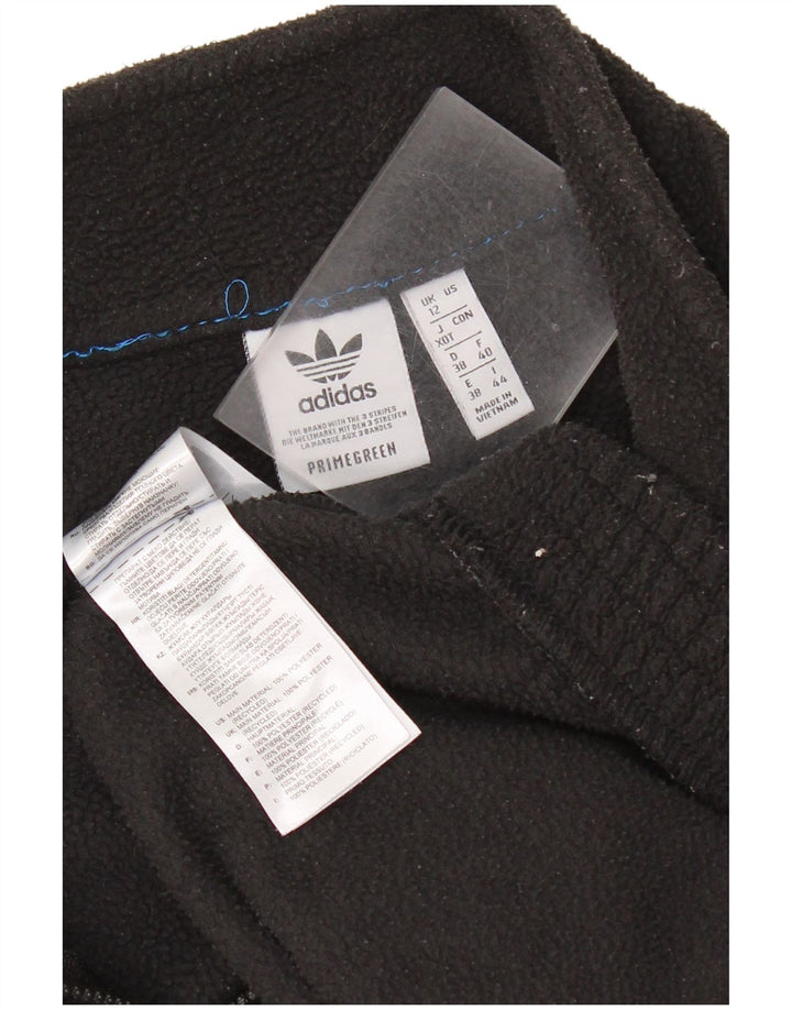 Damska bluza polarowa Adidas z zamkiem błyskawicznym, oversize UK 12, średni czarny poliester