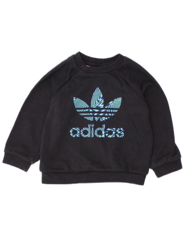 Bluza chłopięca Adidas Baby Graphic Jumper 6-9 miesięcy Czarna bawełniana