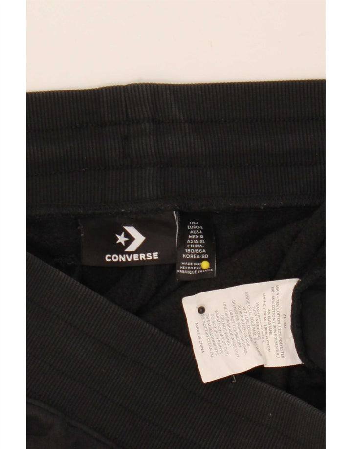 Converse Mens Tracksuit Trousers Joggers Large Black Cotton