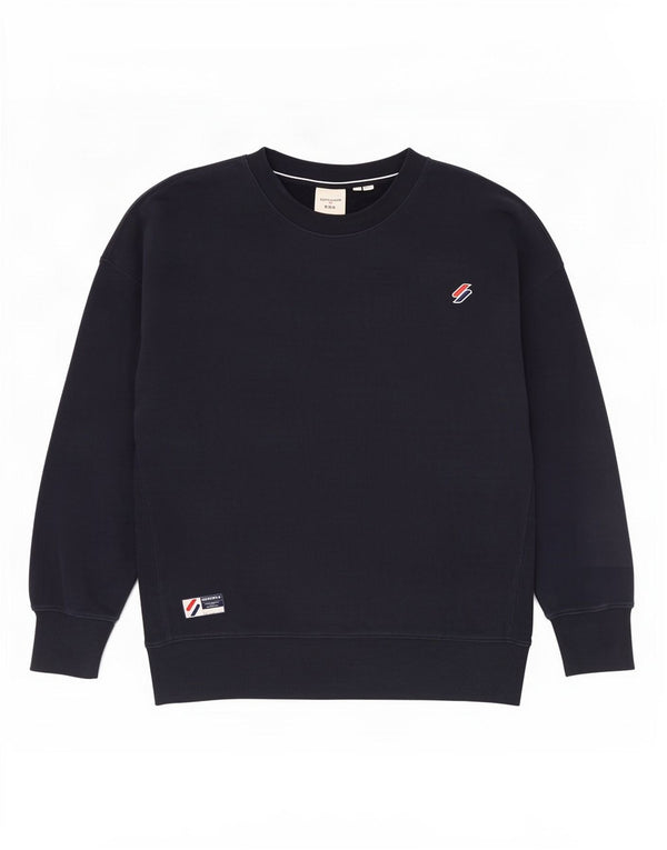 Męski sweter Superdry o luźnym kroju, średni granatowy, bawełniany