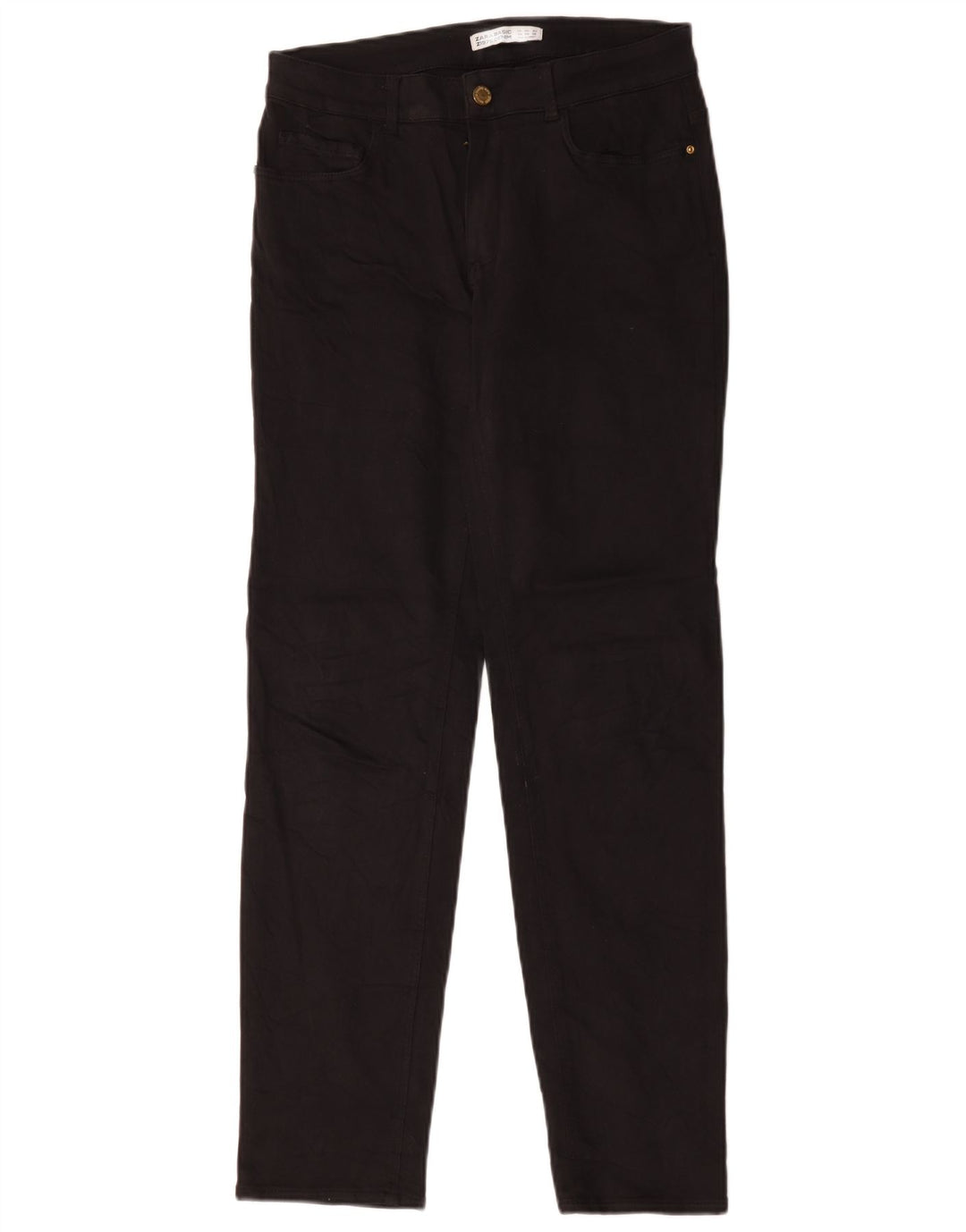 Damskie proste dżinsy Zara EU 40 Medium W30 L30 Czarna bawełna