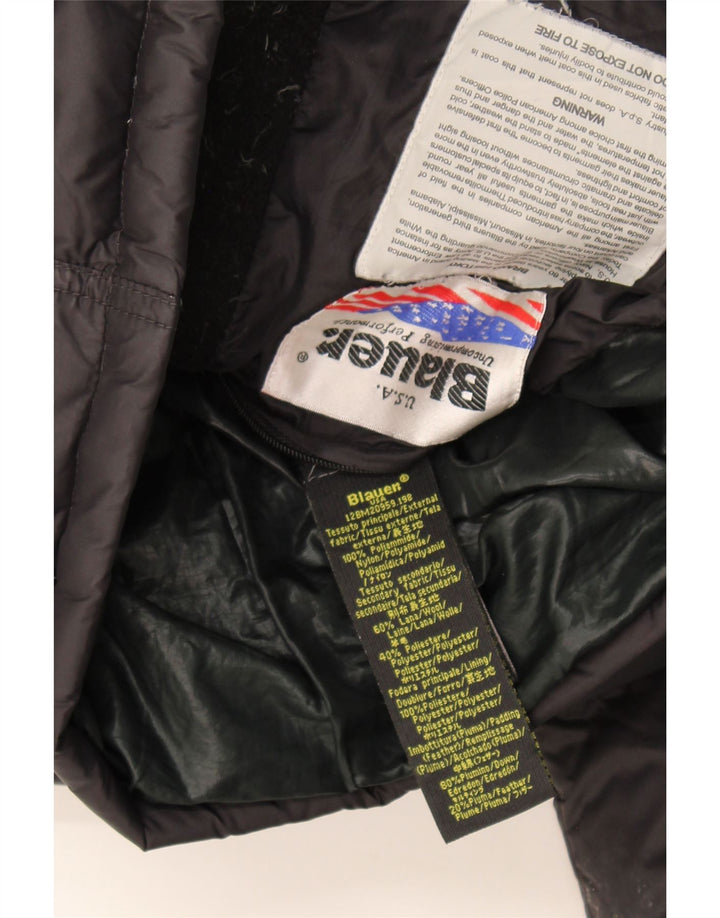 Męska ocieplana kurtka z kapturem Blauer UK 42, duża, czarna, poliamidowa