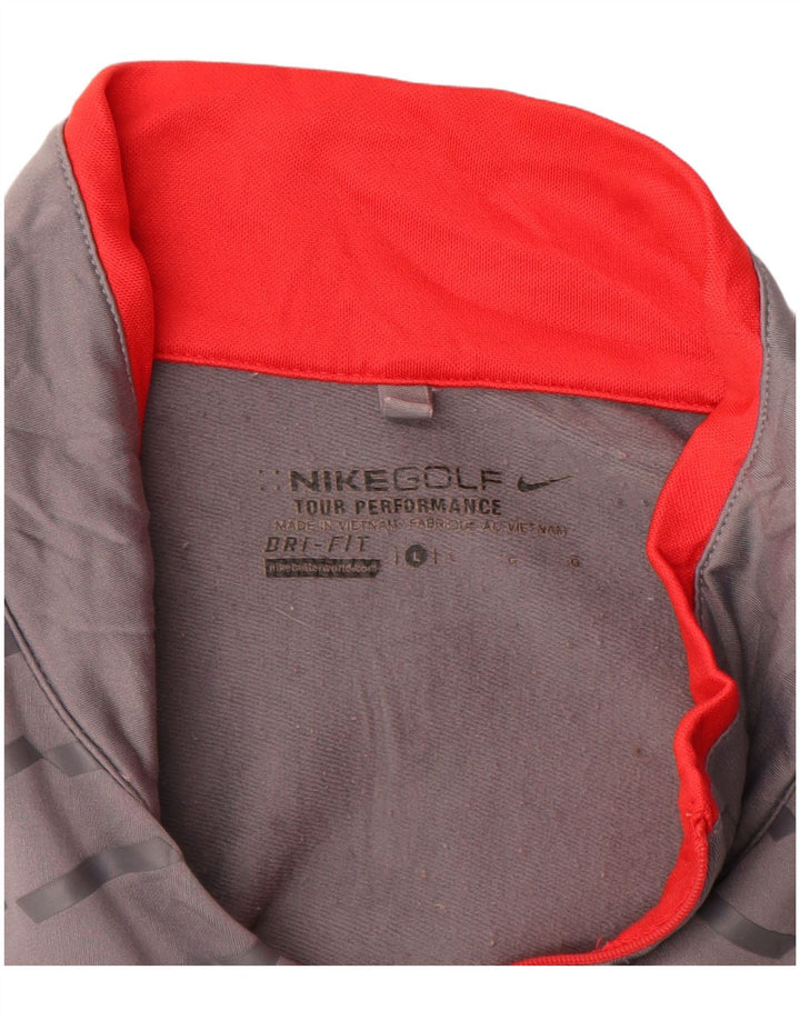 Męski dres Nike Dri Fit z zamkiem błyskawicznym i dużymi szarymi paskami