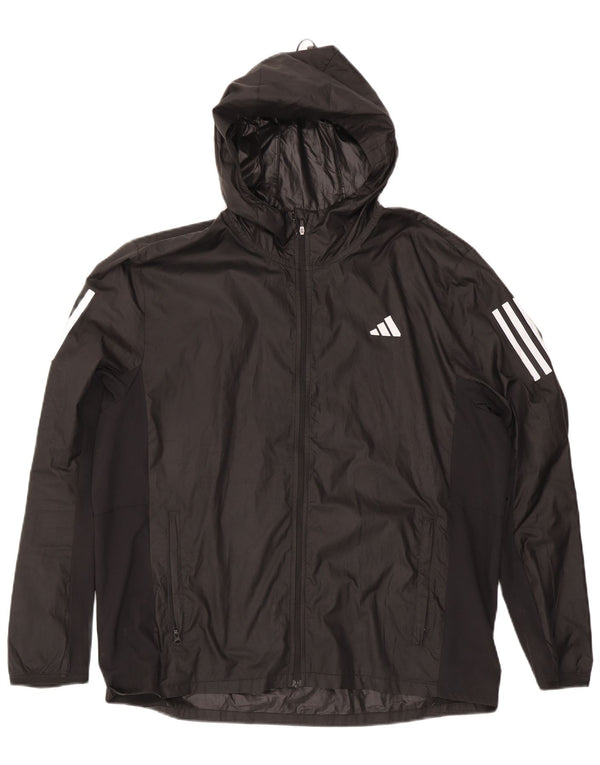Męska kurtka przeciwdeszczowa Adidas Aeroready z kapturem UK 42 XL, czarny poliester