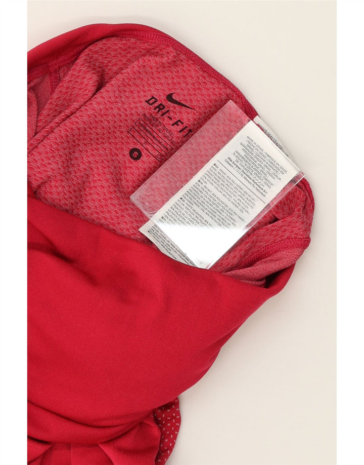 NIKE Womens Roll Neck Top Long Sleeve UK 8 Small Red Striped Polyester Vintage Nike and Second-Hand Nike from Messina Hembry 