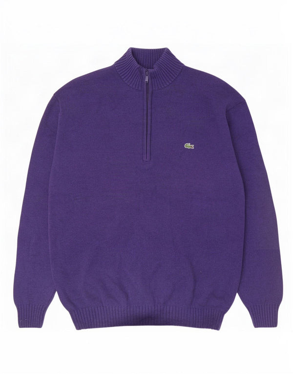 Męski sweter Lacoste z zamkiem błyskawicznym, rozmiar 7 2XL, fioletowa bawełna
