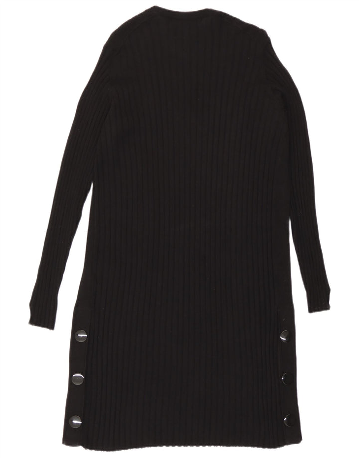 Marks & Spencer Damski sweter rozpinany o długim kroju, UK 10, mały, czarny
