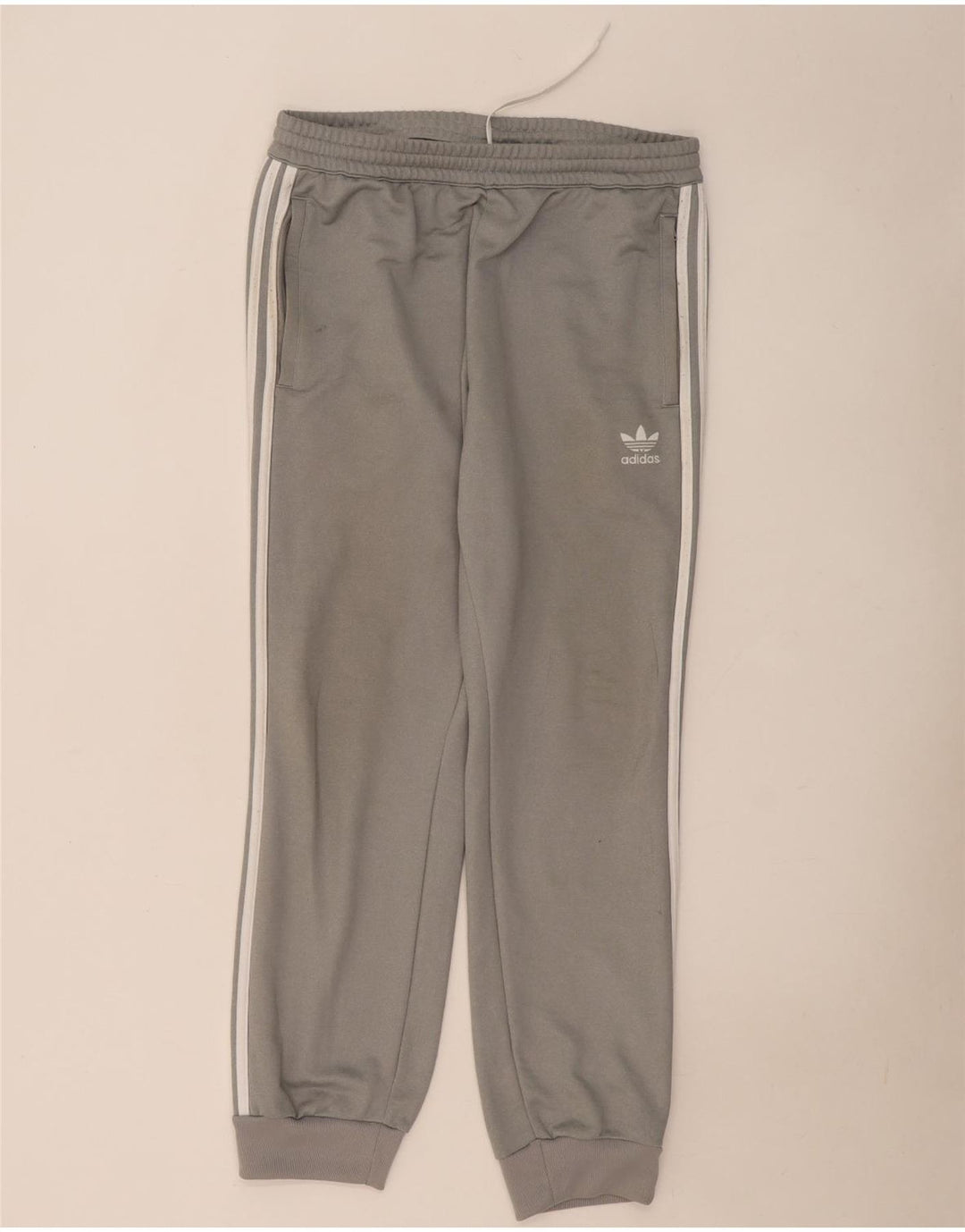 Męskie spodnie dresowe Adidas, duże, szare, poliestrowe