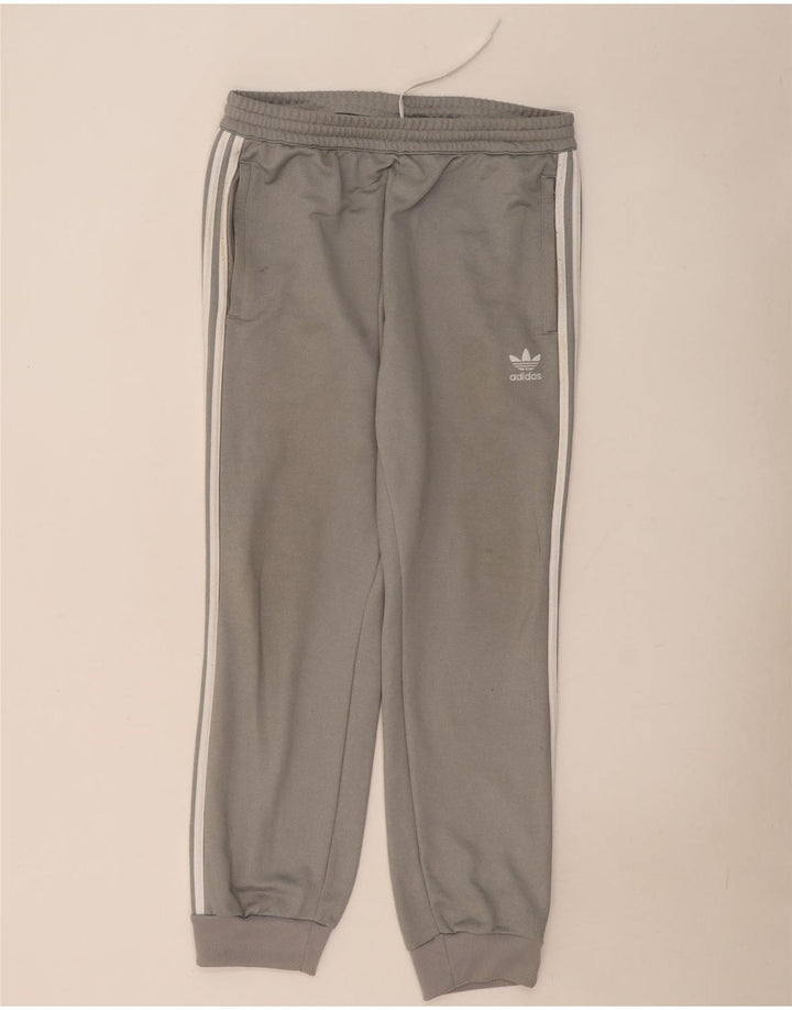 Męskie spodnie dresowe Adidas, duże, szare, poliestrowe