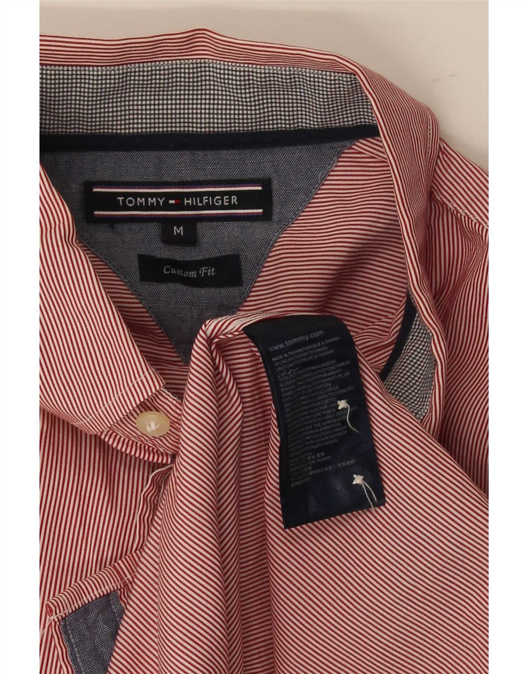 Koszula męska Tommy Hilfiger o dopasowanym kroju, bawełniana w średnie czerwone prążki
