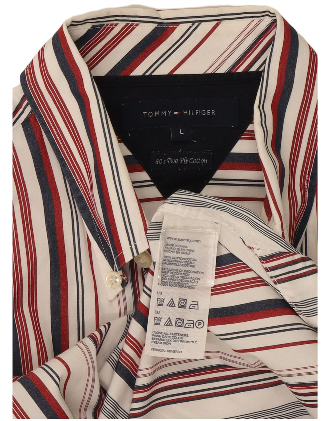 Koszula męska Tommy Hilfiger, duża, bawełniana w kolorowe paski