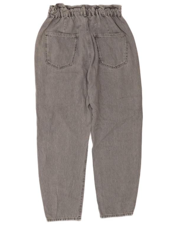 Damskie jeansy Crop z wysokim stanem Zara EU 38 Small W28 L26 Szara bawełna