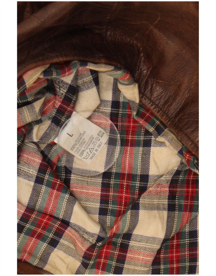 Damska kurtka skórzana Americanino Oversize UK 16, duża brązowa skóra