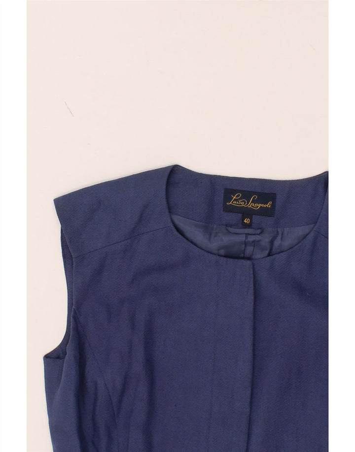 LUISA SPAGNOLI Womens Sleeveless Blazer Jacket EU 40 Medium Navy Blue Vintage Luisa Spagnoli and Second-Hand Luisa Spagnoli from Messina Hembry 
