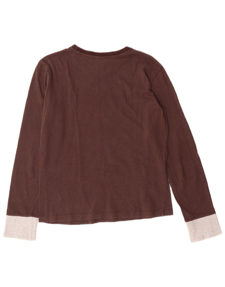 Dziewczęcy top CONVERSE z graficznym długim rękawem, duży, 13-14 lat, brązowy, bawełniany