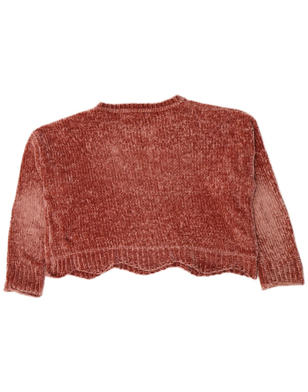 Damski sweter Zara Crop Oversize z dekoltem w łódkę UK 10 Small Burgundy