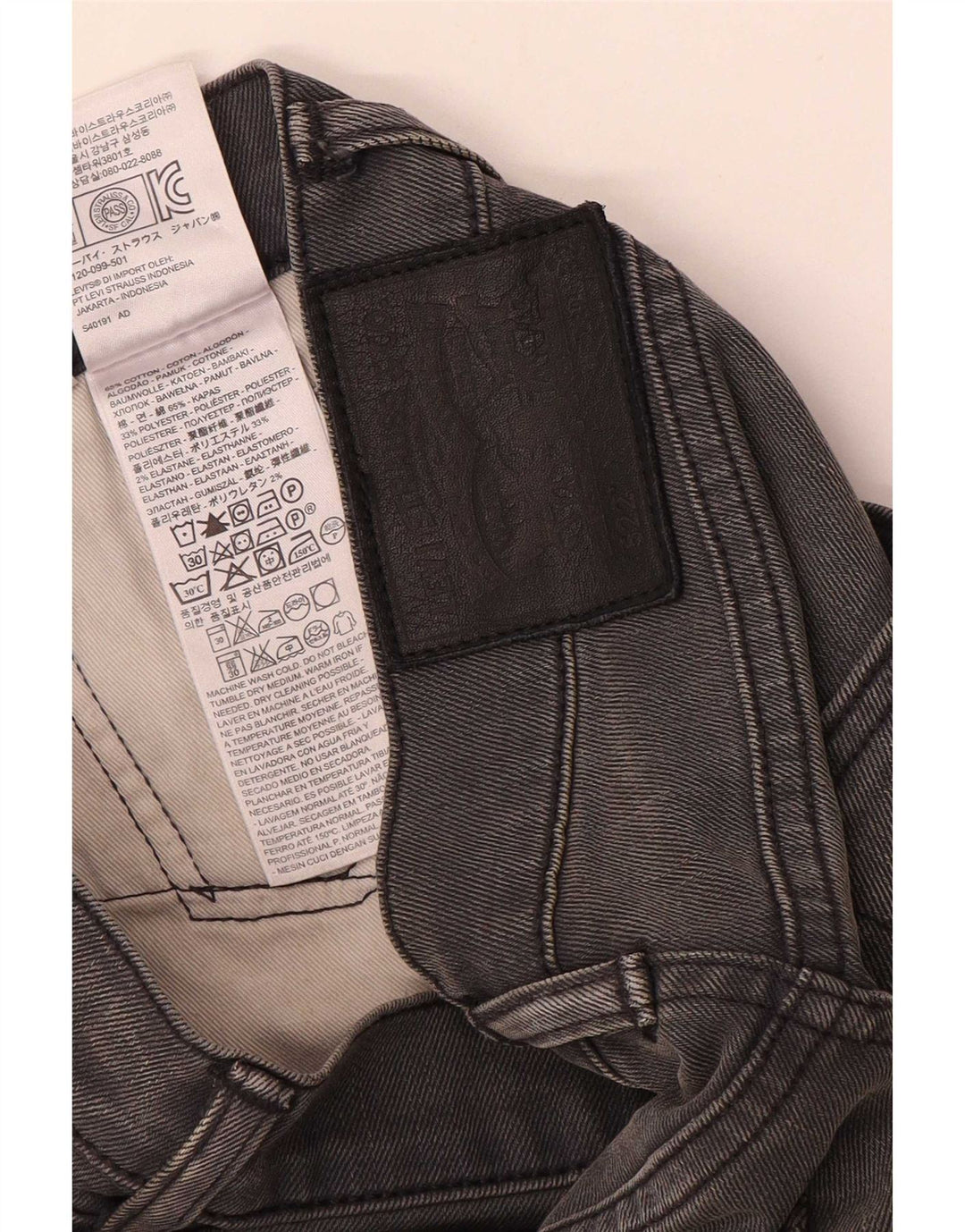 Męskie jeansy Levi's 522 Tapered W28 L29 Szara bawełna