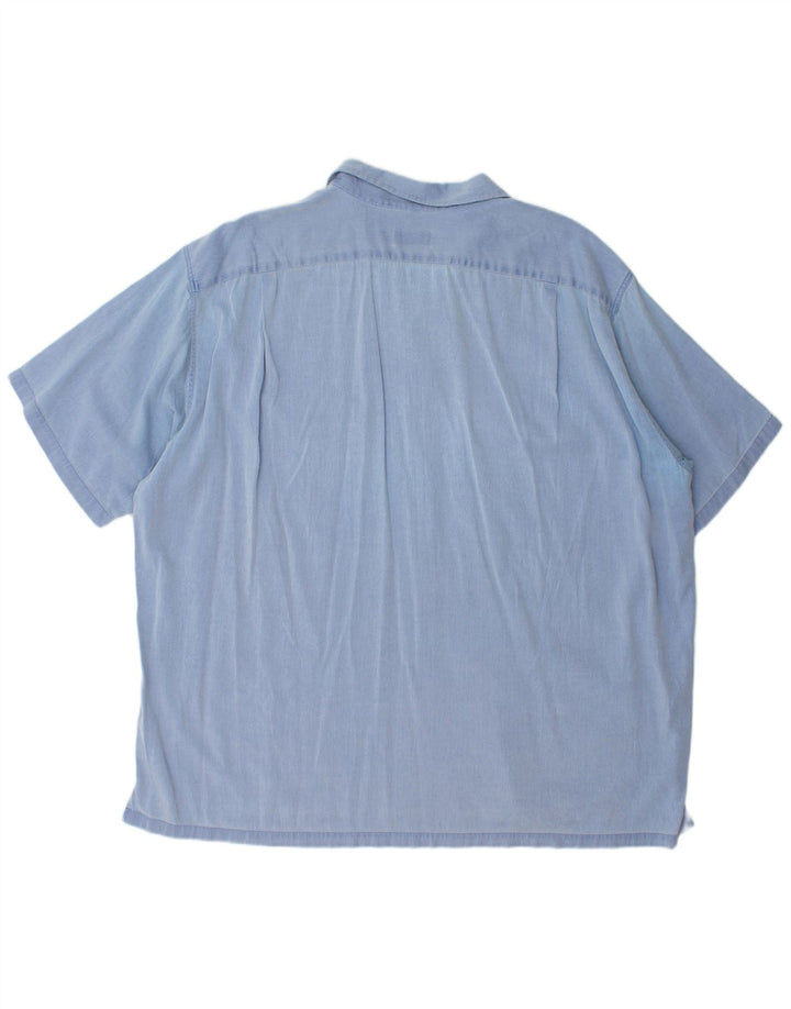 Koszula męska z krótkim rękawem LACOSTE, rozmiar 45, bawełniana, niebieska w prążki