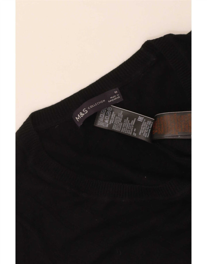 Marks & Spencer Damski sweter z dekoltem w łódkę, UK 10, mały, czarny
