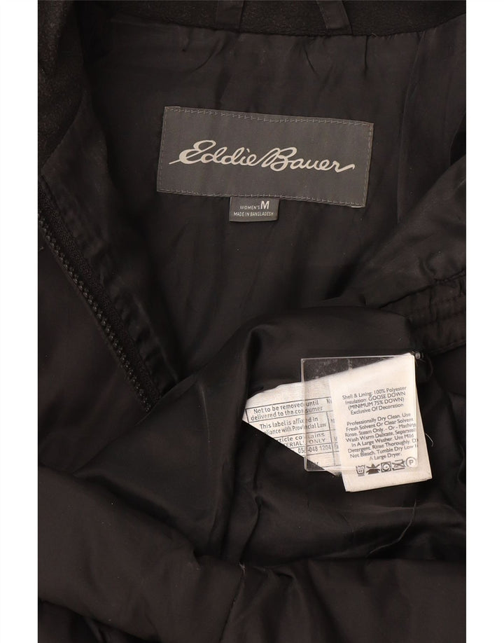 Damski płaszcz ocieplany EDDIE BAUER UK 14, średni czarny poliester