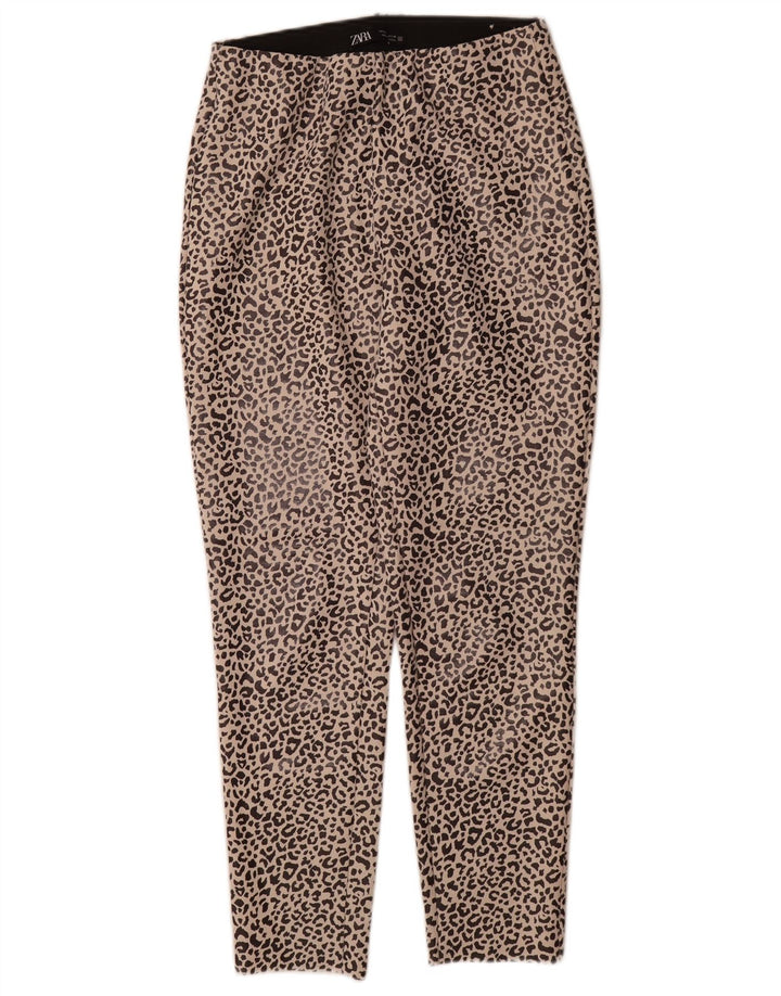 Legginsy damskie Zara UK 12, średni beż, poliester z nadrukiem zwierzęcym